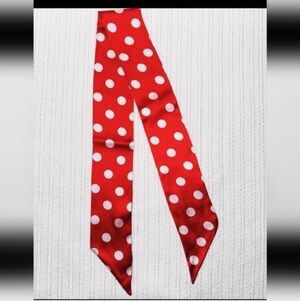 Red Polka Dot Silk Scarf  Wraps Bag